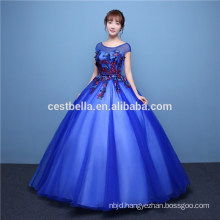 OEM Service Color customized ball gown organza wedding gown blue green evening gown